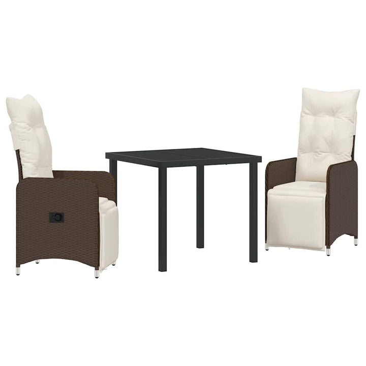 Have Spisebordssæt 3 stk. Brun polyrattan