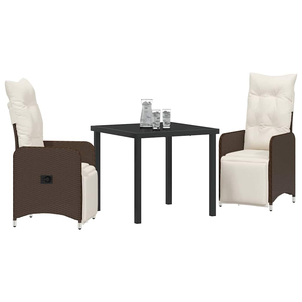 Have Spisebordssæt 3 stk. Brun polyrattan