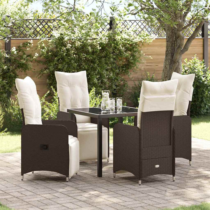Have Spisebordssæt 5 stk. Brun polyrattan