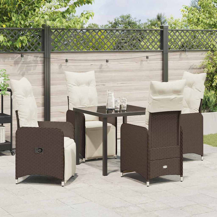 Have Spisebordssæt 5 stk. Brun polyrattan