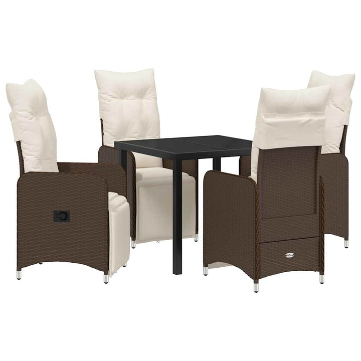 Have Spisebordssæt 5 stk. Brun polyrattan