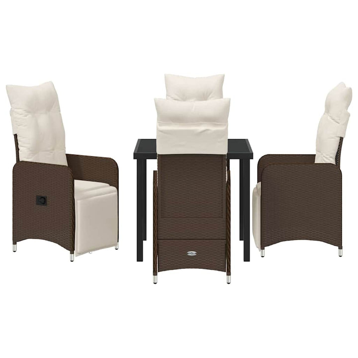 Have Spisebordssæt 5 stk. Brun polyrattan
