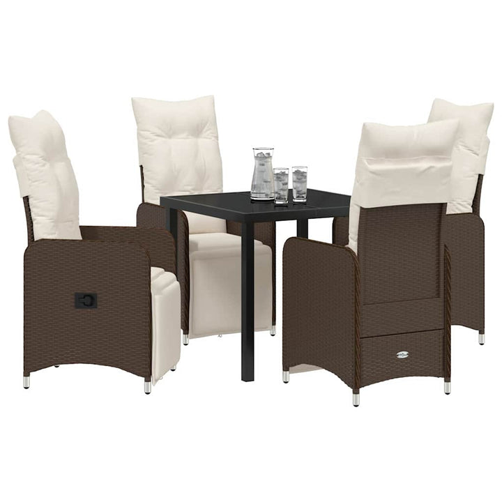 Have Spisebordssæt 5 stk. Brun polyrattan