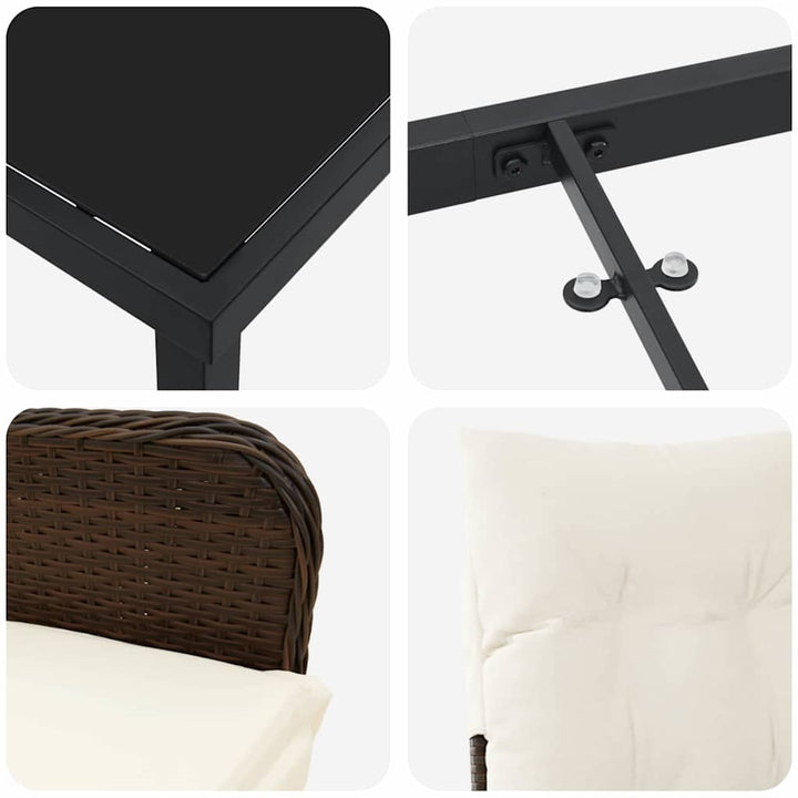 Have Spisebordssæt 7 stk. Brun polyrattan