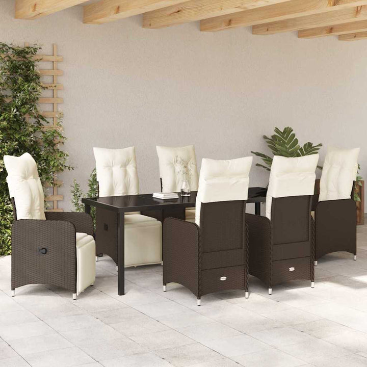 Have Spisebordssæt 7 stk. Brun polyrattan