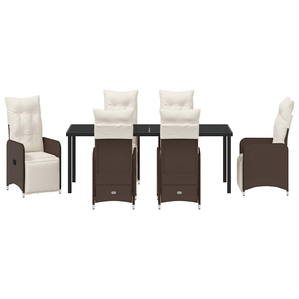 Have Spisebordssæt 7 stk. Brun polyrattan