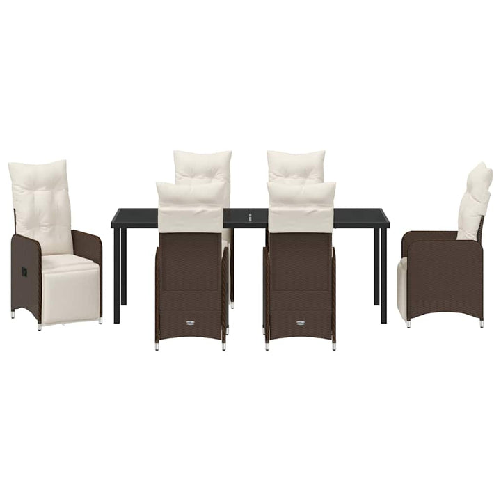 Have Spisebordssæt 7 stk. Brun polyrattan