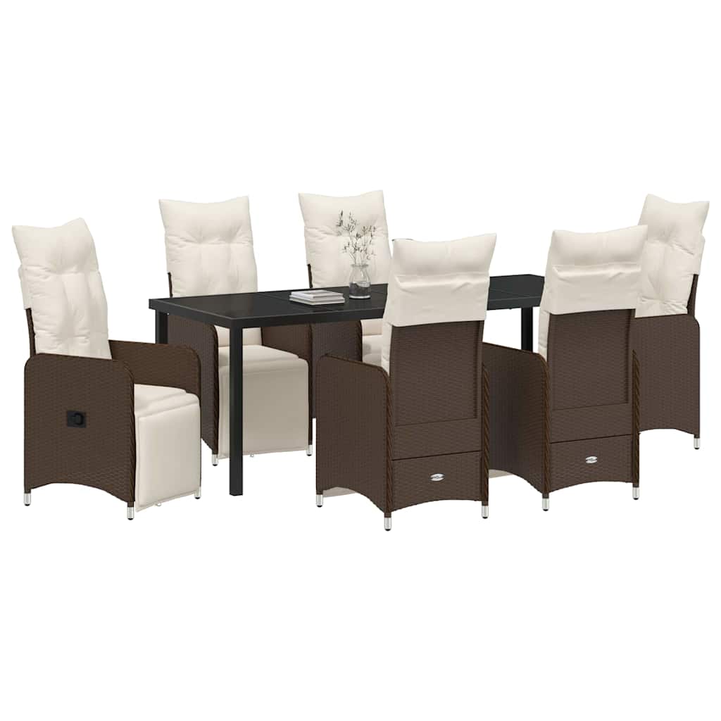 Have Spisebordssæt 7 stk. Brun polyrattan