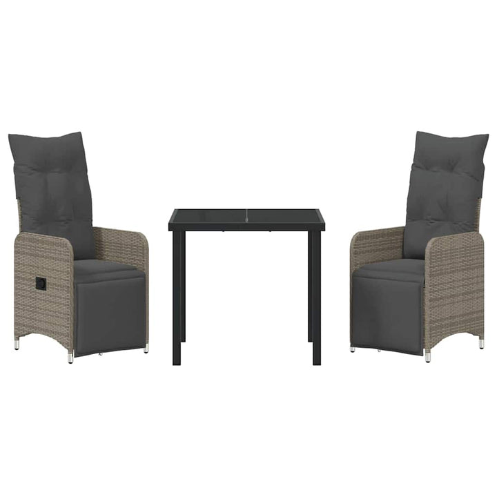 Have Spisebordssæt 3 stk. Grå polyrattan