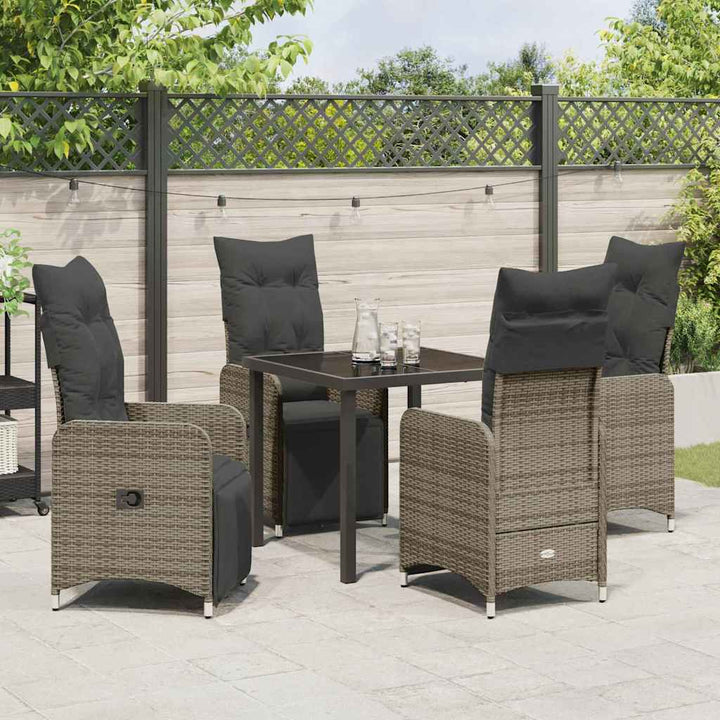 Have Spisebordssæt 5 stk. Grå polyrattan