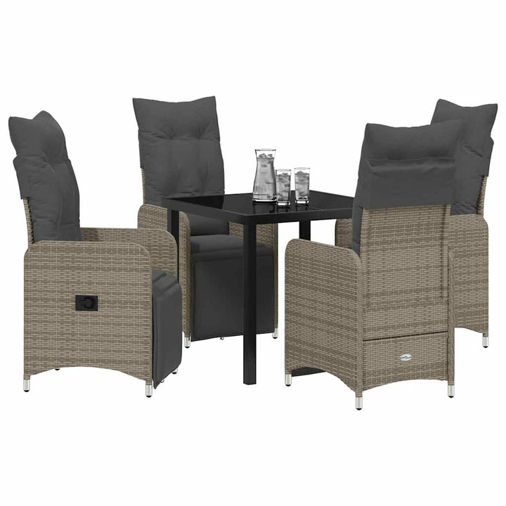 Have Spisebordssæt 5 stk. Grå polyrattan
