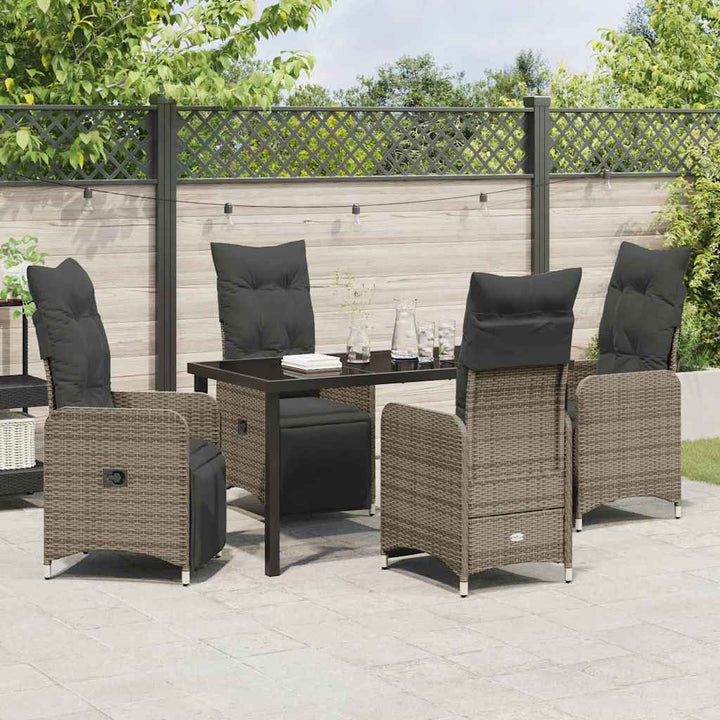 Have Spisebordssæt 5 stk. Grå polyrattan