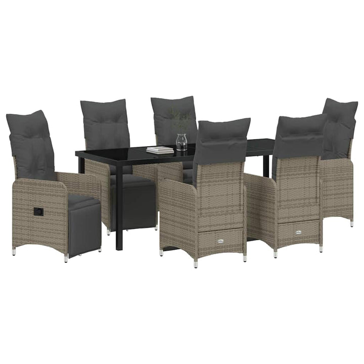 Have Spisebordssæt 7 stk. Grå polyrattan