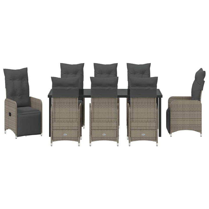 Have Spisebordssæt 9 stk. Grå polyrattan