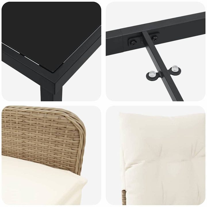 Have Spisebordssæt 3 stk. Beige polyrattan