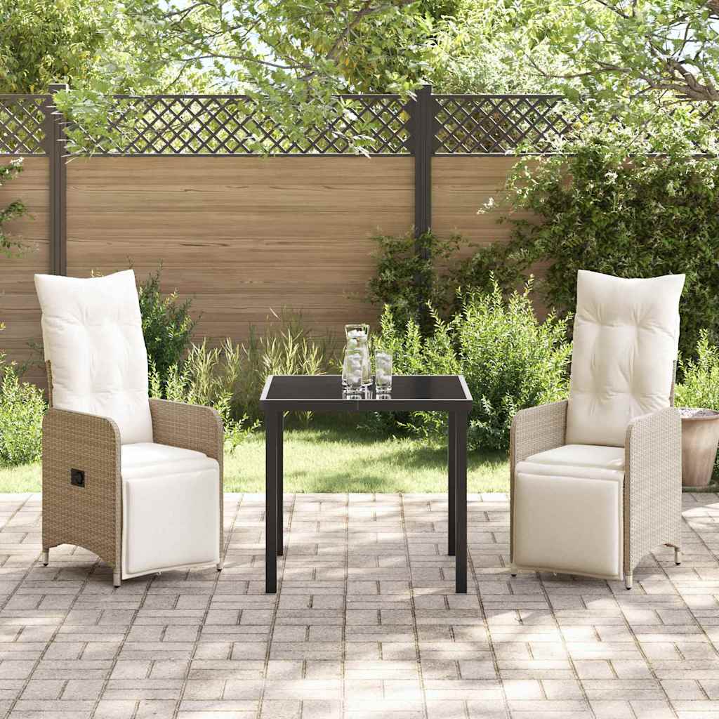 Have Spisebordssæt 3 stk. Beige polyrattan