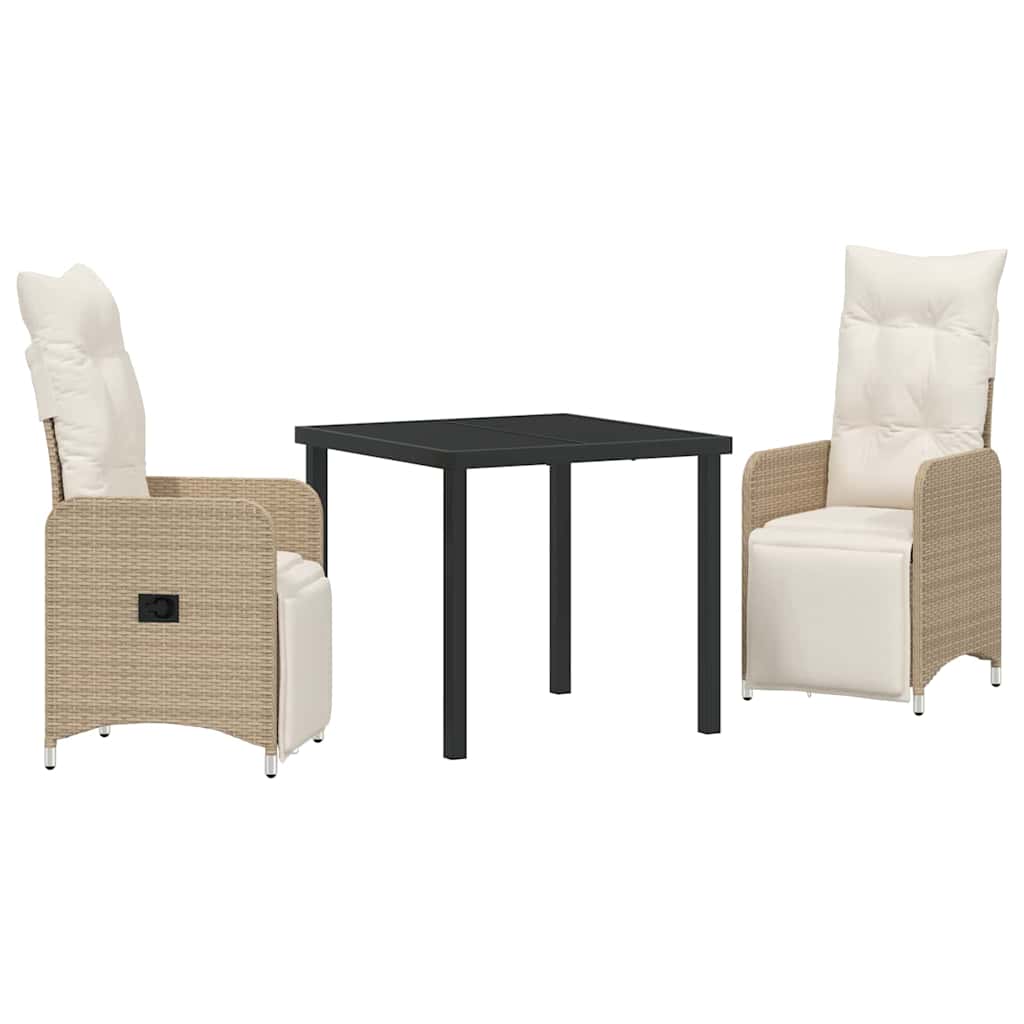 Have Spisebordssæt 3 stk. Beige polyrattan