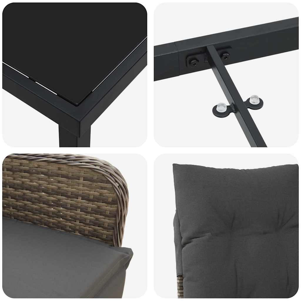 Have Spisebordssæt 5 stk. Beige polyrattan