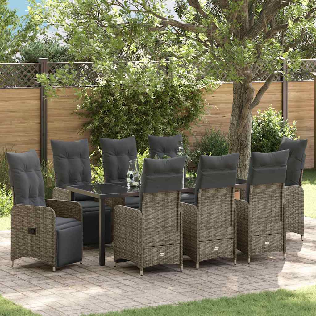 Have Spisebordssæt 9 stk. Beige polyrattan