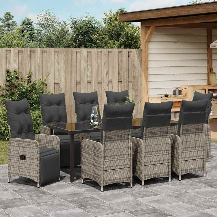 Have Spisebordssæt 9 stk. Beige polyrattan