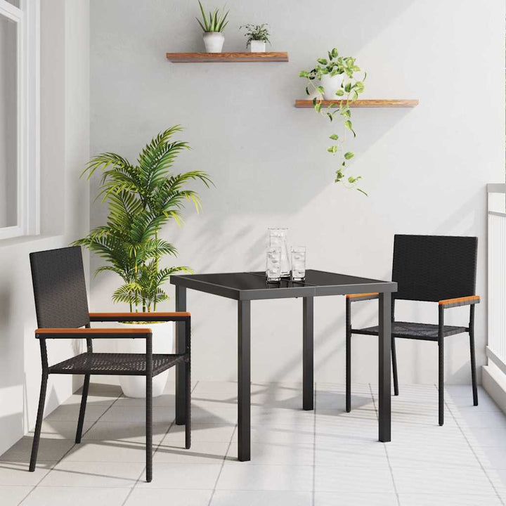 Have Spisebordssæt med pude 3 pcs Sort polyrattan