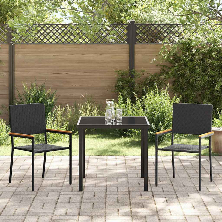 Have Spisebordssæt med pude 3 pcs Sort polyrattan