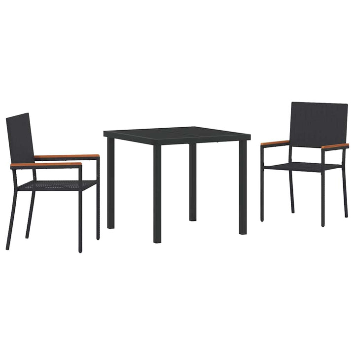 Have Spisebordssæt med pude 3 pcs Sort polyrattan