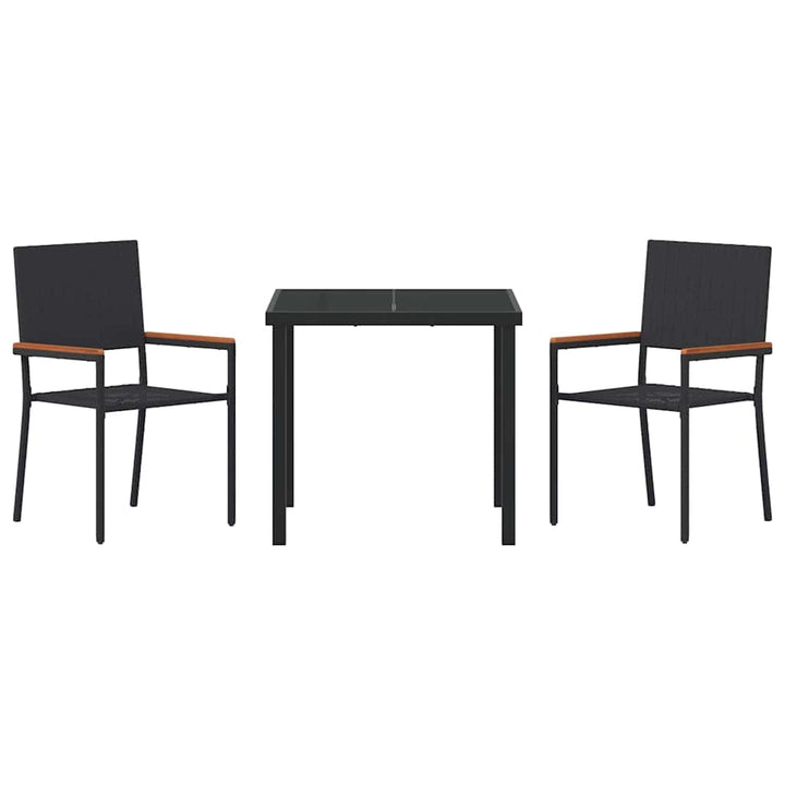 Have Spisebordssæt med pude 3 pcs Sort polyrattan