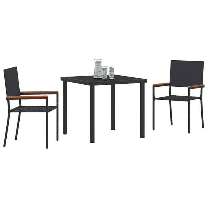 Have Spisebordssæt med pude 3 pcs Sort polyrattan