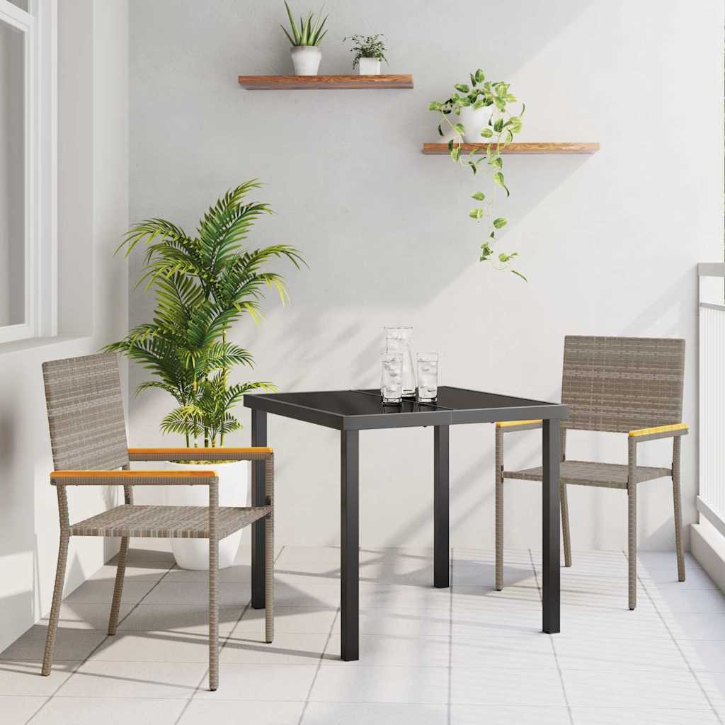 Have Spisebordssæt med pude 3 pcs Grå polyrattan