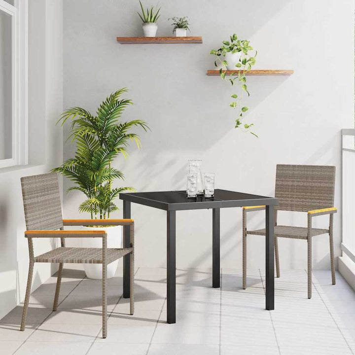 Have Spisebordssæt med pude 3 pcs Grå polyrattan