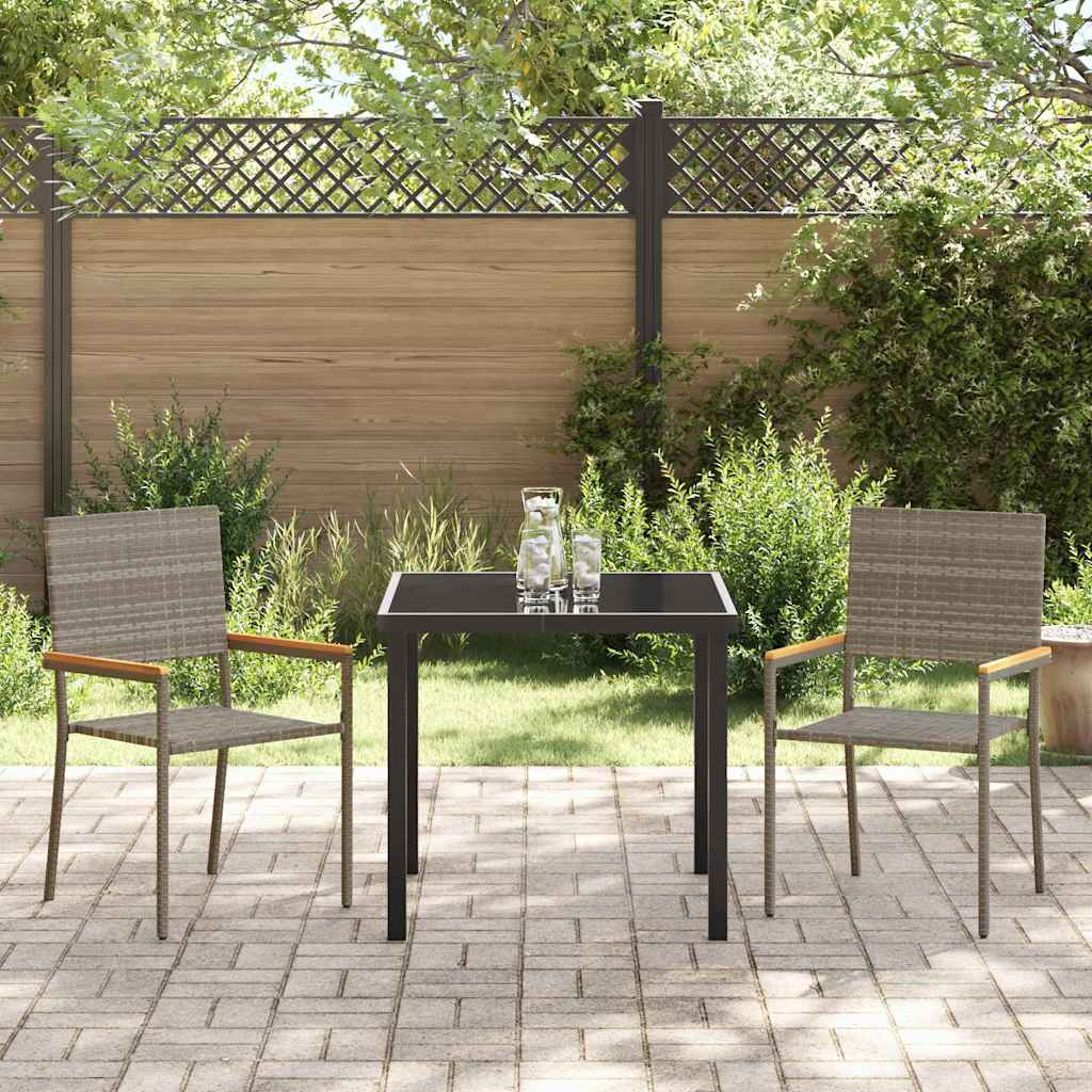 Have Spisebordssæt med pude 3 pcs Grå polyrattan