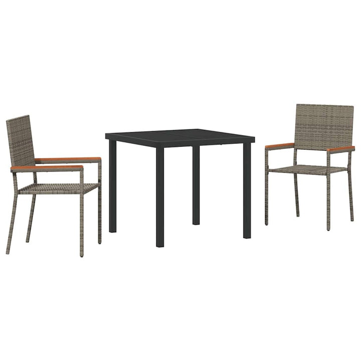 Have Spisebordssæt med pude 3 pcs Grå polyrattan