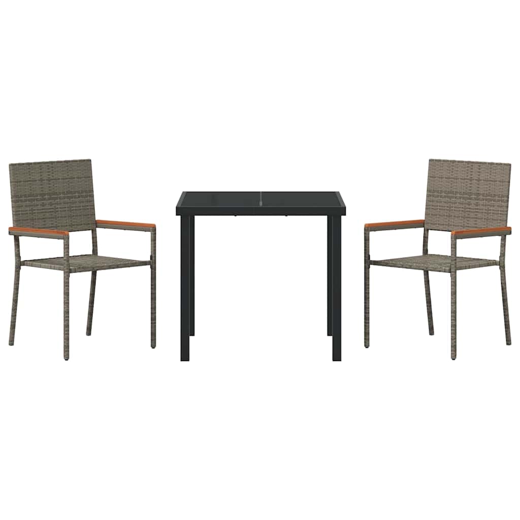 Have Spisebordssæt med pude 3 pcs Grå polyrattan