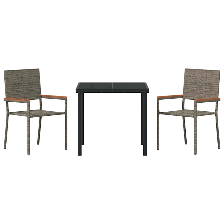 Have Spisebordssæt med pude 3 pcs Grå polyrattan