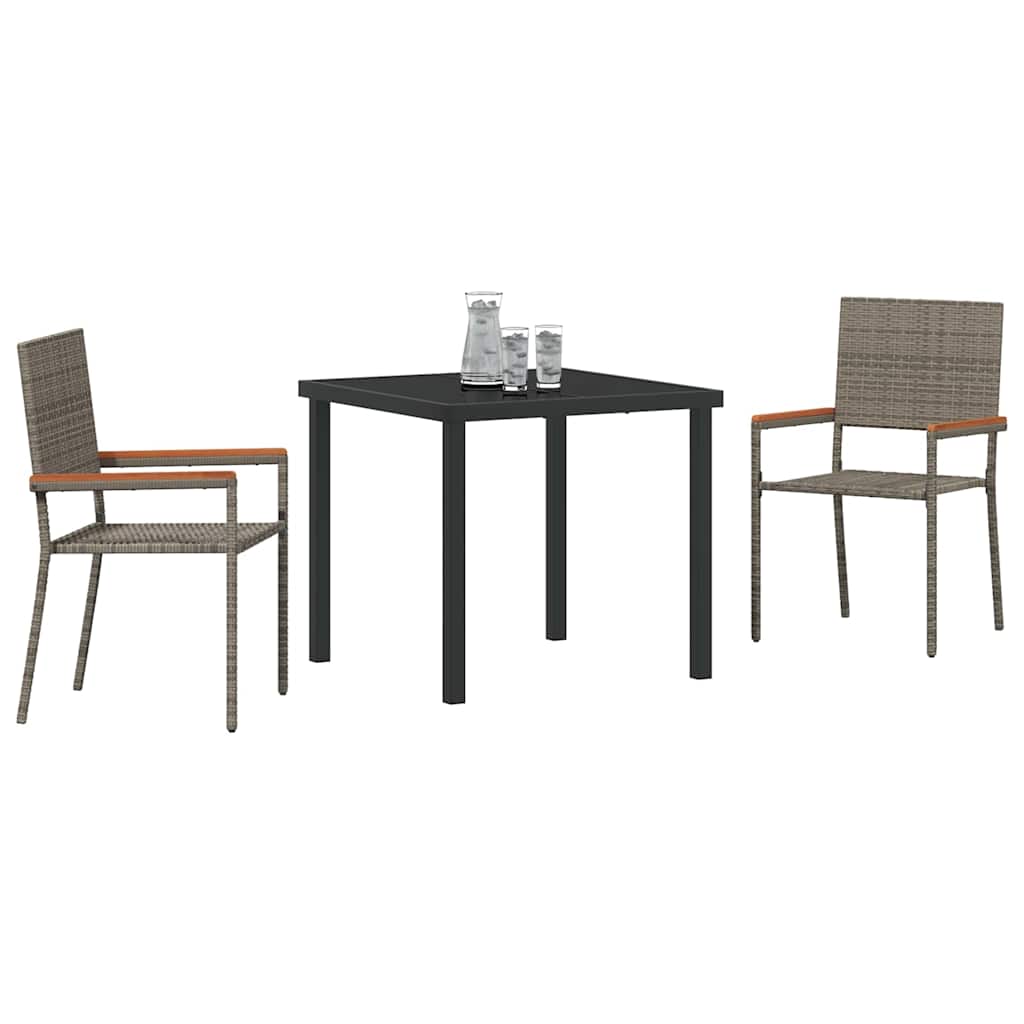 Have Spisebordssæt med pude 3 pcs Grå polyrattan