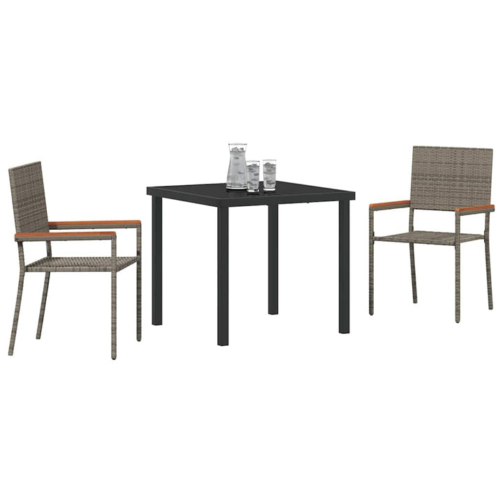 Have Spisebordssæt med pude 3 pcs Grå polyrattan