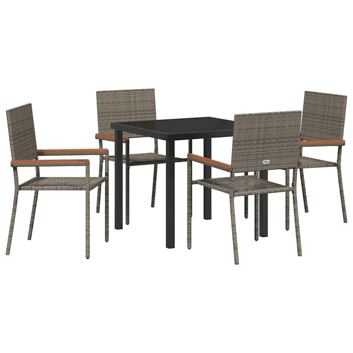 Have Spisebordssæt med pude 5 pcs Grå polyrattan
