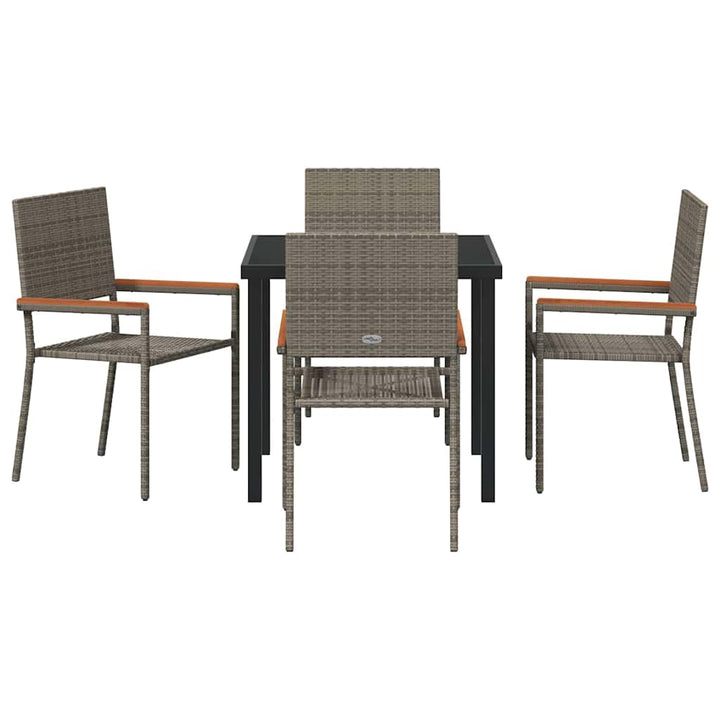 Have Spisebordssæt med pude 5 pcs Grå polyrattan