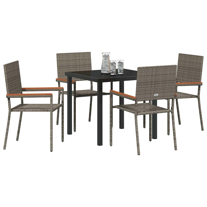 Have Spisebordssæt med pude 5 pcs Grå polyrattan