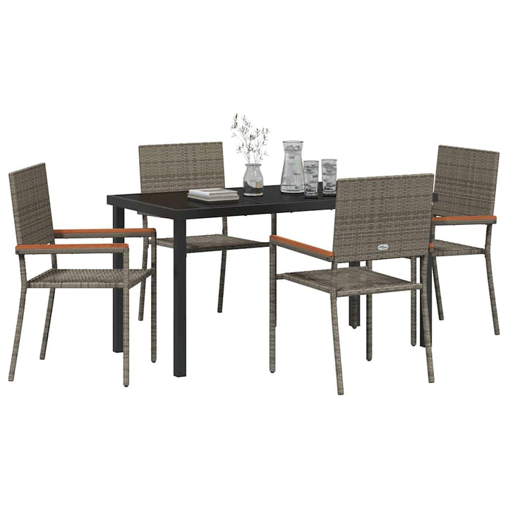 Have Spisebordssæt med pude 5 pcs Grå polyrattan