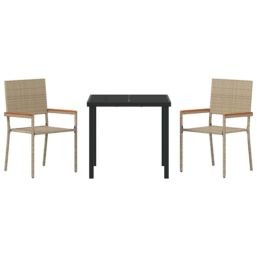 Have Spisebordssæt med pude 3 pcs Beige polyrattan