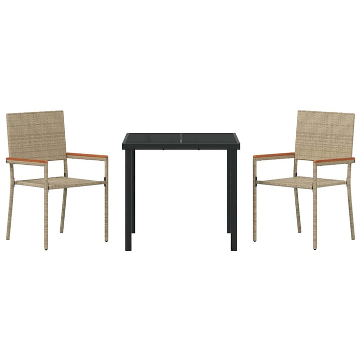 Have Spisebordssæt med pude 3 pcs Beige polyrattan