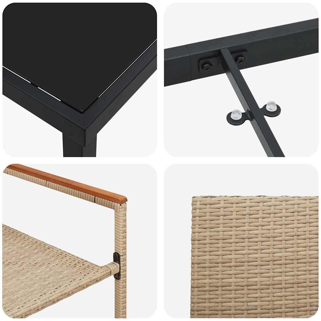 Have Spisebordssæt med pude 5 pcs Beige polyrattan
