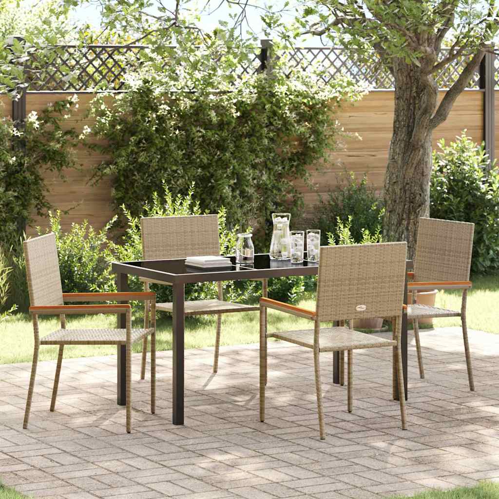 Have Spisebordssæt med pude 5 pcs Beige polyrattan