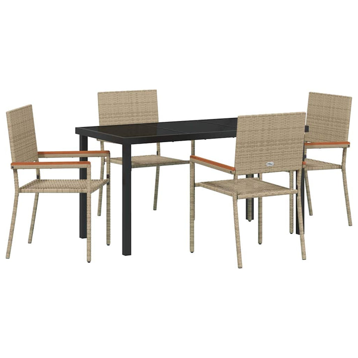 Have Spisebordssæt med pude 5 pcs Beige polyrattan