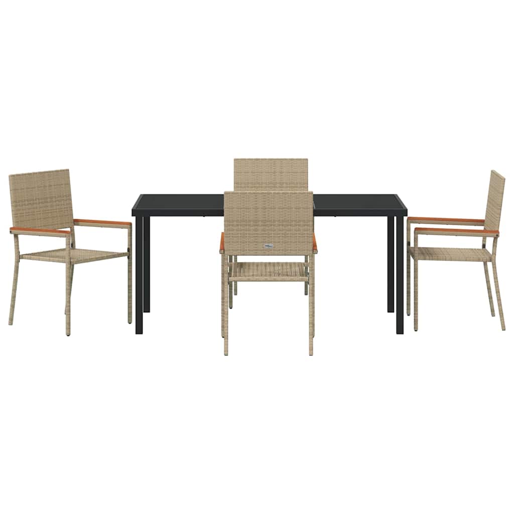 Have Spisebordssæt med pude 5 pcs Beige polyrattan