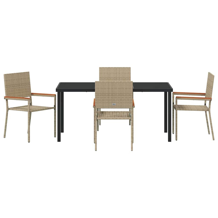 Have Spisebordssæt med pude 5 pcs Beige polyrattan