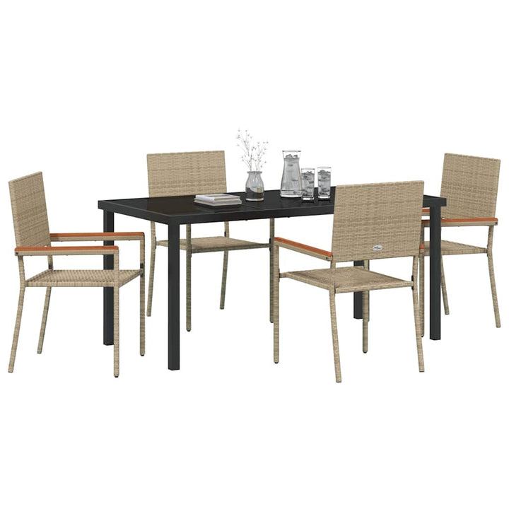 Have Spisebordssæt med pude 5 pcs Beige polyrattan