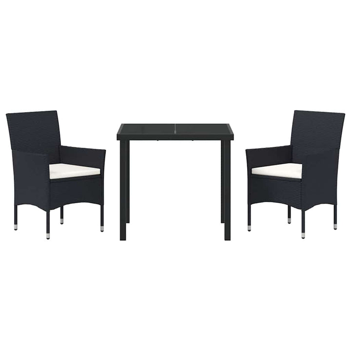 Have Spisebordssæt med pude 3 pcs Sort polyrattan